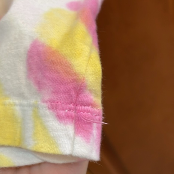 PINK Victoria's Secret Pink, Blue, Yellow, and White Tie-Dye Crop Top XS - Picture 9 of 13